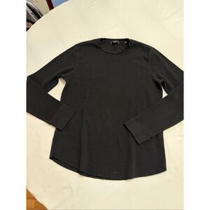 Vince Men’s Black Thermal Waffle Knit Shirt Size Large